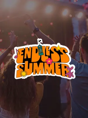 Endless Summer logo with people dancing in the background 