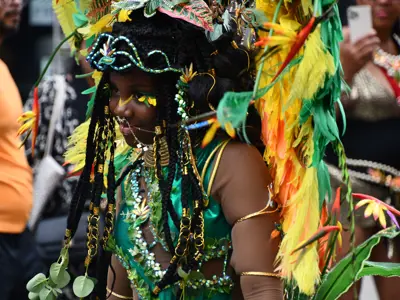 Person in caribana costume