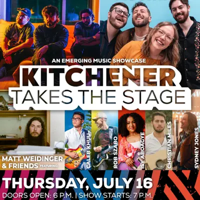 Artist collage of performers taking place on July 16   